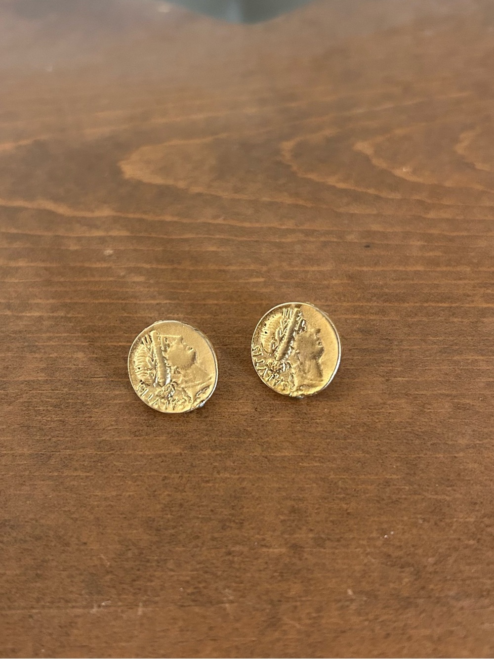 Gold Coin Disc Stud Earrings - Classic Women’s Jewelry